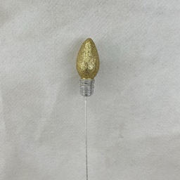 [XA2118-GLD] 18" GLITTER LIGHTBULB PICK 4.5" BULB GOLD