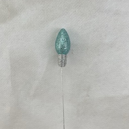 [XA2118-LTB] 18&quot; GLITTER LIGHTBULB PICK 4.5&quot; BULB LIGHT BLUE
