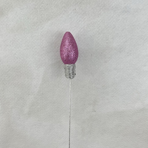 [XA2118-PNK] 18" GLITTER LIGHTBULB PICK 4.5" BULB PINK