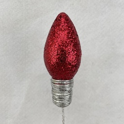 [XA2118-RED] 18" GLITTER LIGHTBULB PICK 4.5" BULB RED