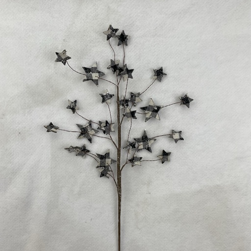[XA2122-BWT] 28" PLAID STAR SPRAY W/ SNOW BLACK AND WHITE
