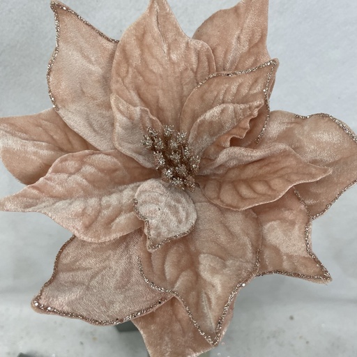 [XA2143-PNK] 20" VELVET POINSETTIA PICK 10" dia PINK
