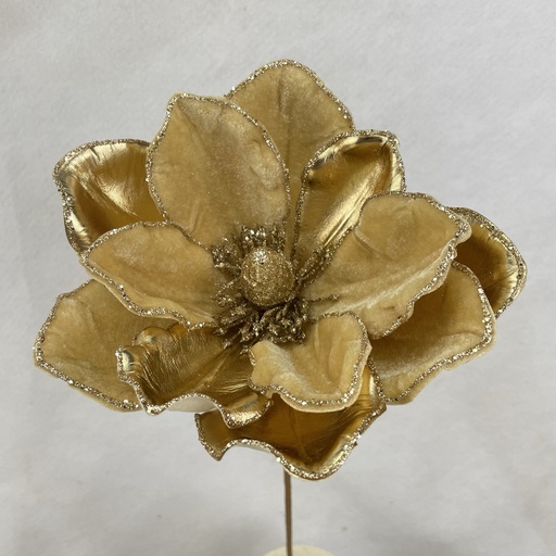 [XA2144-GLD] 20" MAGNOLIA BLOOM PICK 8" dia GOLD
