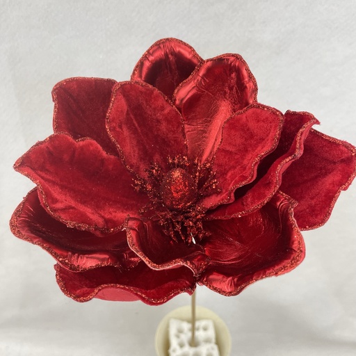 [XA2144-RED] 20" MAGNOLIA BLOOM PICK 8" dia RED