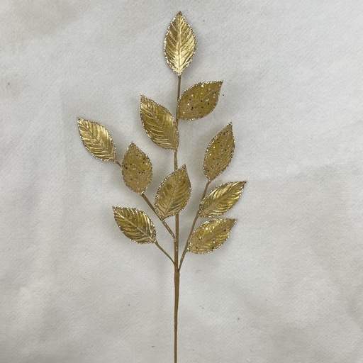 [XA2149-GLD] 28" METALLIC GLITZY LEAF SPRAY GOLD