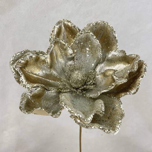 [XA2150-PTN] 20" GLITZY AND METALLIC MAGNOLIA BLOOM 8" dia PLATINUM