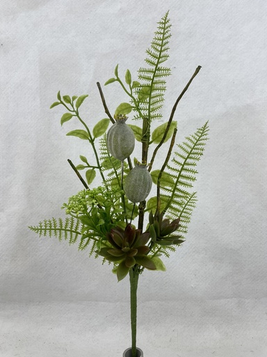 [SA3001] 19" FOLIAGE SPRAY W/ SUCCULENTS AND FERNS