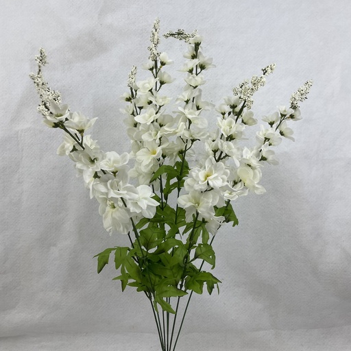 [SB3316-CWT] 28" DELPHINIUM BUSH X8 CREAM/WHITE