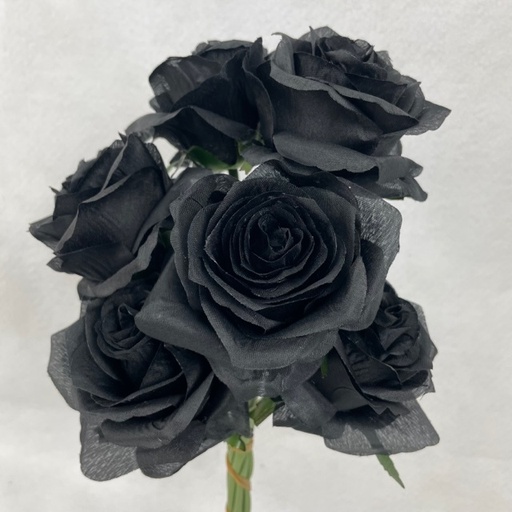 [SE1096-BLK] ROSE BUD BUNDLE X6 BLACK