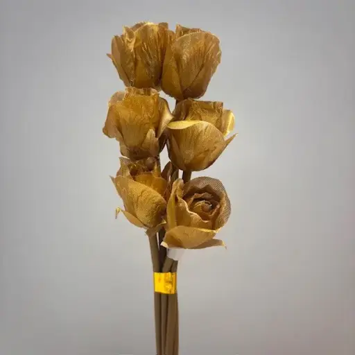 [SE1096-GLD] ROSE BUD BUNDLE X6 GOLD