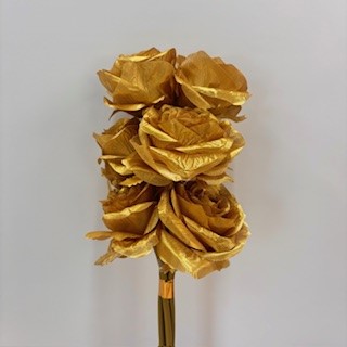 [SE1095-GLD] OPEN ROSE BUNDLE X6 GOLD