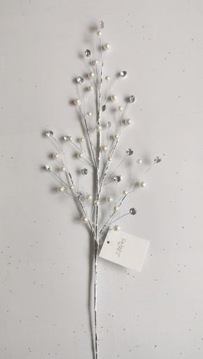 [XL4618-SIL] 21" GEM & PEARL SPRAY X5 SILVER