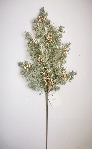 [XL4628] 26.5" CEDAR SPRAY W/ CREAM BERRIES