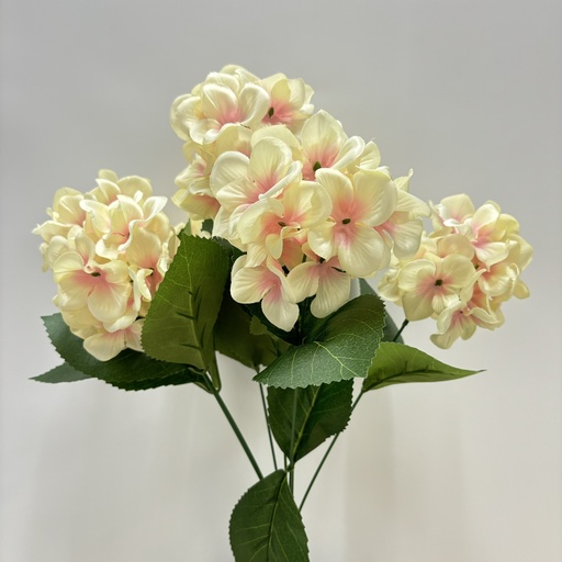 [ST5903-CPK] 18" HYDRANGEA BUSH X7 CREAM/PINK

