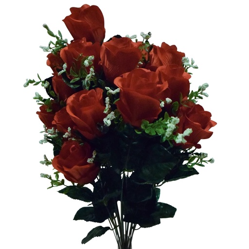[ST5907-RED] 25" CLOSED ROSE BUSH X24 RED
