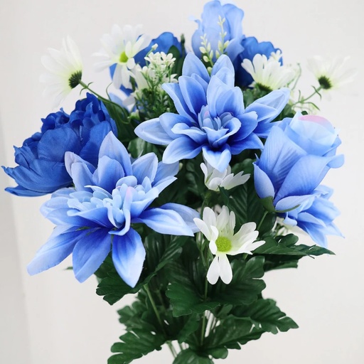 [ST5912-BLU] 24" ROSE/DAHLIA/PEONY BUSH X24 BLUE MIX
