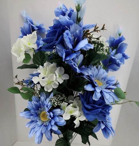 [ST5914] 30" HYDRANGEA/DAISY/GLAD BUSH X36 BLUE/WHITE
