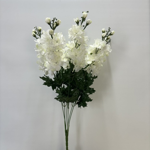[ST5916-CWH] 24" DELPHINIUM BUSH X6 CREAM/WHITE
