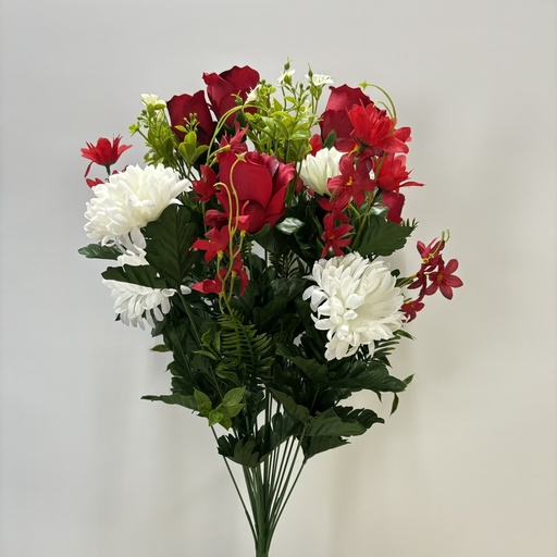 [ST5917] 23" MUM/ROSE/DAISY BUSH X24 RED/WHITE
