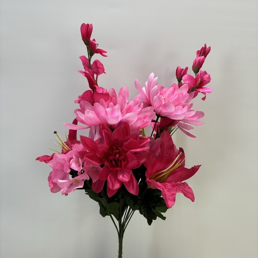 [ST5918-TTP] MUM/LILY/HYDRANGEA MIXED BUSH X12 TWO-TONE PINK
