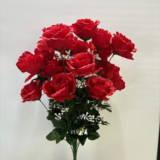 [ST5922-RED] 25" ROSE BUSH W/GYP X24 RED