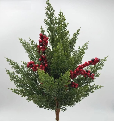 [XE5506] 20" CEDAR BUSH W/ RED BERRIES 
