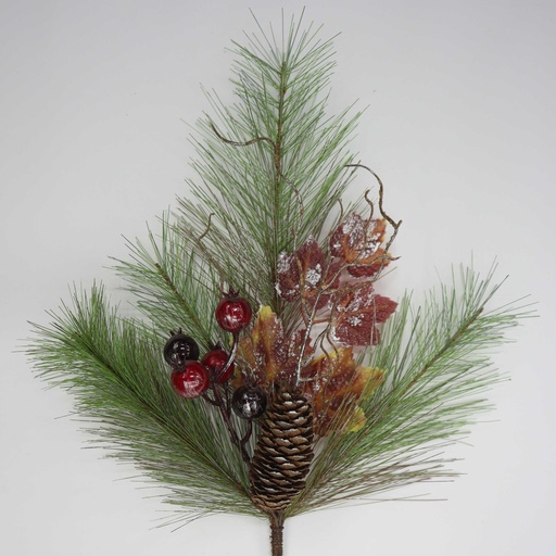 [XB5303] 20" PINE PICK W/ CONE/BERRIES & FALL LEAVES