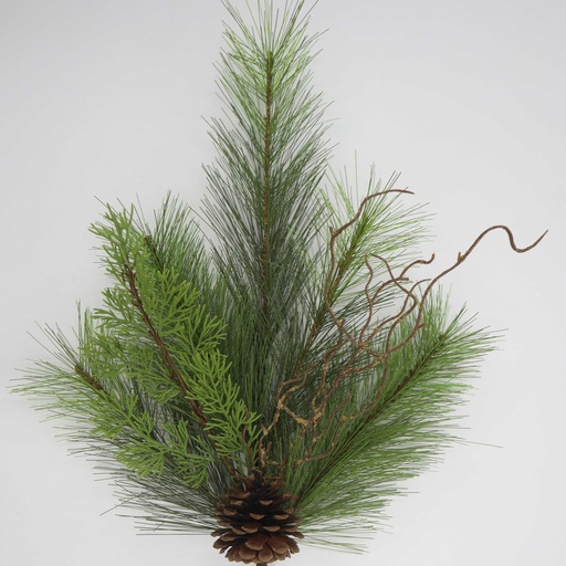 [XB5312] 20" MIXED PINE SPRAY W/ TWIG & CONE