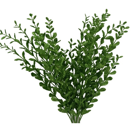 [XT5914-GRN] 22" GLITTERED LAUREL LEAF BUSH GREEN