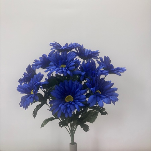 [ST5926-ROY] 17" GERBERA DAISY BUSH X14 ROYAL BLUE